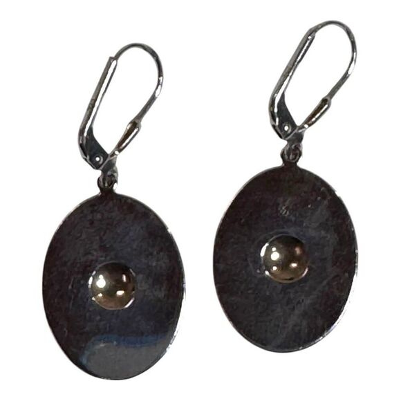 Celtic Warrior Sterling with 18k Bead Earrings Ardagh Chalice Shield Luer Back - Picture 4 of 6